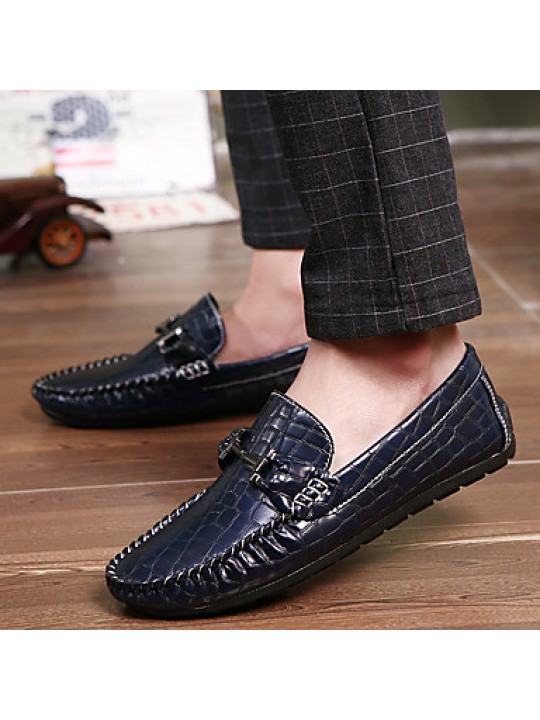 Men's Boat Shoes Casual/Drive/Party & Evening Fashion Leather Slip-on Woven Shoes Black/Bule/Burgundy 39-44  