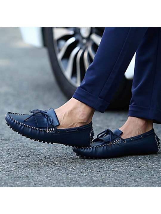 Men's Shoes / Casual Leather Boat Shoes Blue / Brown / White  