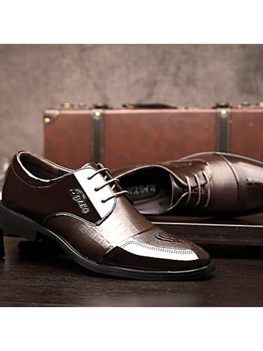 Men's Shoes   2016 New Style Hot Sale Office & Career / Casual Patent Leather Oxfords Black / Brown  