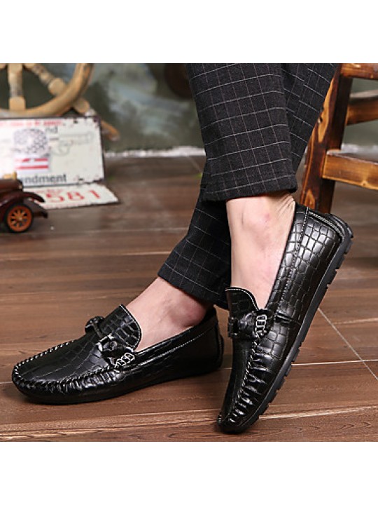 Men's Boat Shoes Casual/Drive/Party & Evening Fashion Leather Slip-on Woven Shoes Black/Bule/Burgundy 39-44  