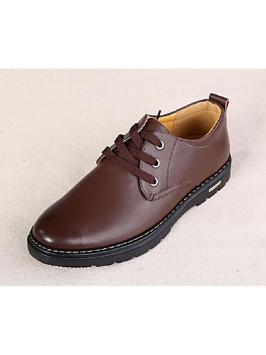 Men's Shoes Casual Leather Oxfords Brown  