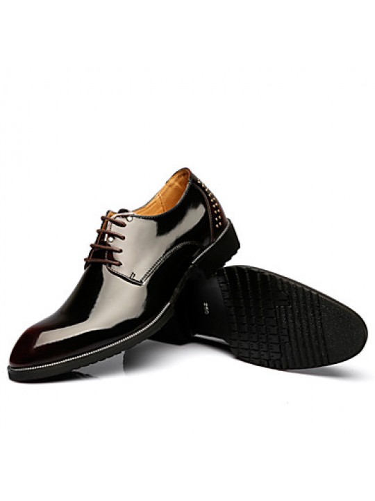 Men's Shoes   2016 New Style Hot Sale Party/Office/Casual Black/Burgundy Patent Leather Oxfords  