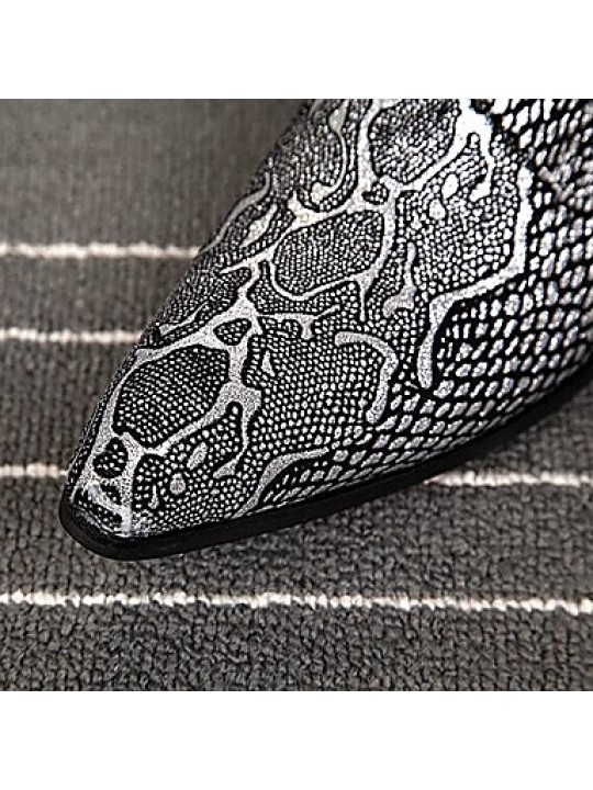 Men's Shoes   Limited Edition Oriental Temperament Nightclub/Party Top Layer Leather Oxfords Silver  