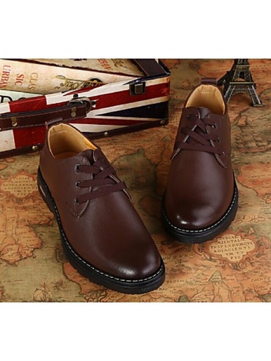 Men's Shoes Casual Leather Oxfords Brown  