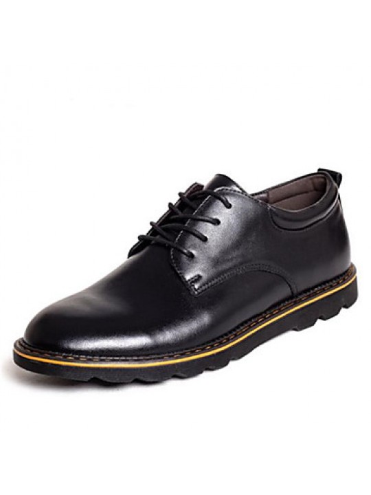 Men's Shoes Casual Leather Oxfords Black/Brown  