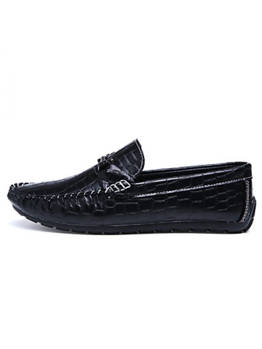 Men's Boat Shoes Casual/Drive/Party & Evening Fashion Leather Slip-on Woven Shoes Black/Bule/Burgundy 39-44  