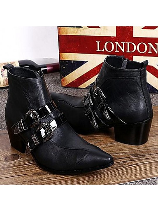 Shoes   Limited Edition Pure Handmade Outdoor / Party  Evening Leather Fashion Boots Black  